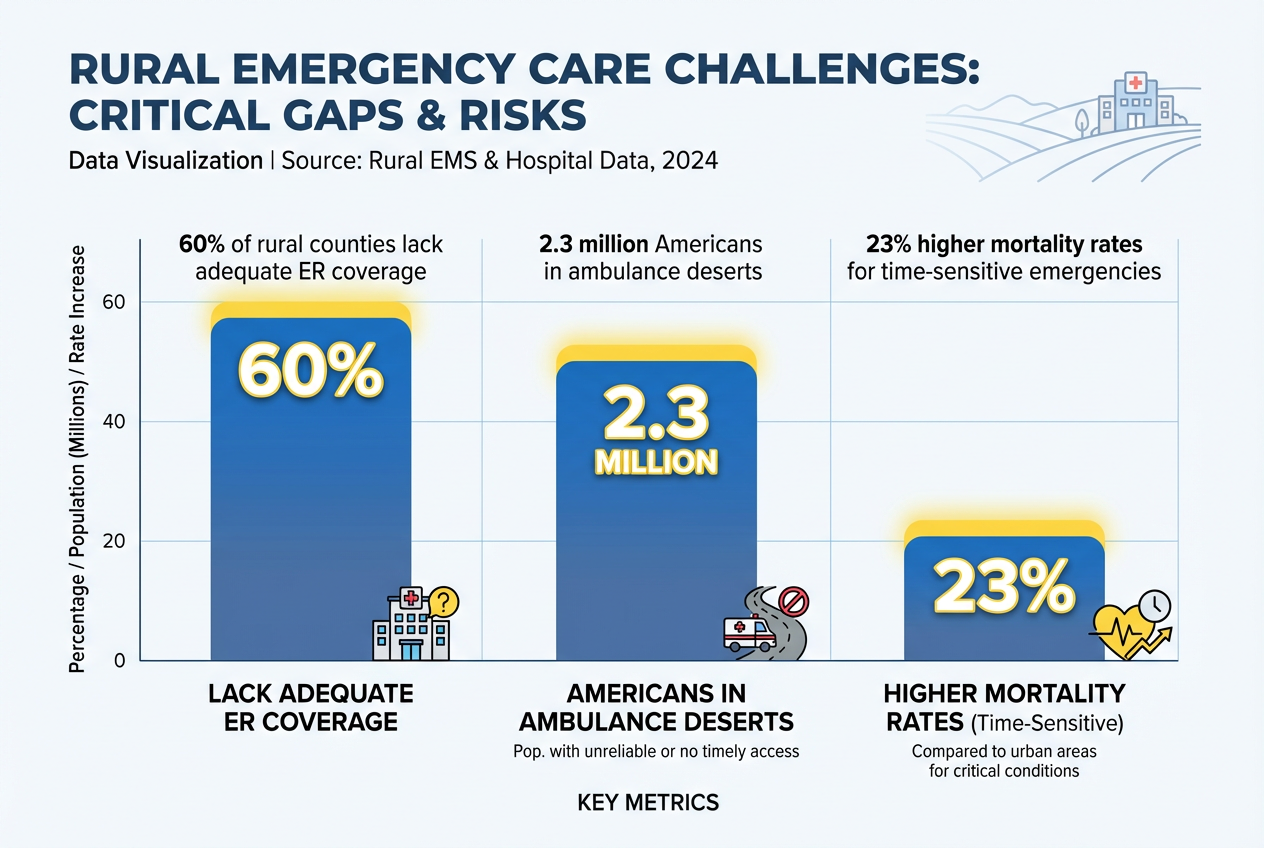 Rural Emergency Care Challenges Critical Gaps and Risks Chart
